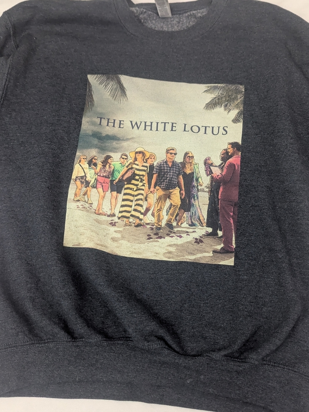 The White Lotus Crewneck Sweatshirt - Dark Gray Size Medium